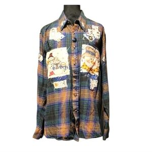 Vintage Rock Canyon altered women's Christmas flannel. Large